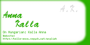 anna kalla business card